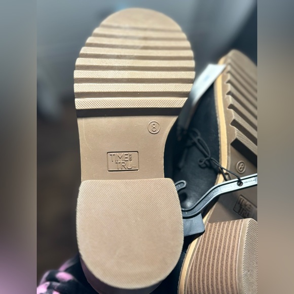 NWT Time & Tru Memory Foam lug Heel Loafers/ Color Black - Picture 2 of 6